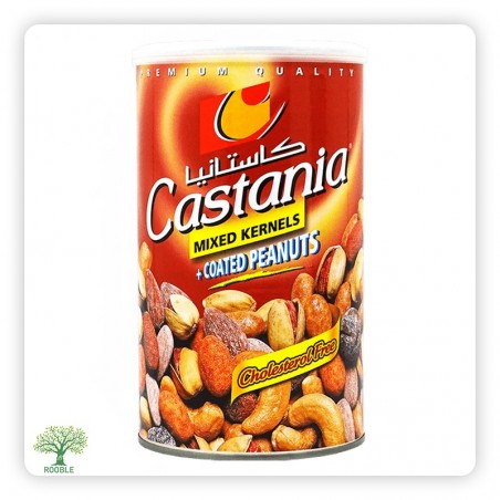 CASTANIA, gemischte Nüsse, rote Metalldose 12×450