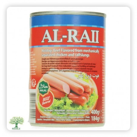 AL-RAII, beef hotdog, metal tin, 12x400g
