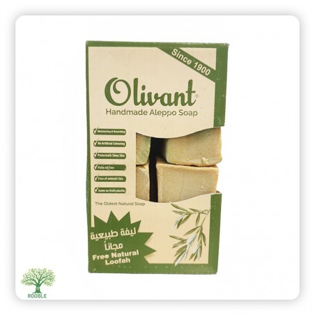OLIVANT Aleppo Seife 4 Stück mit Badeschwamm 8×(4×160g)