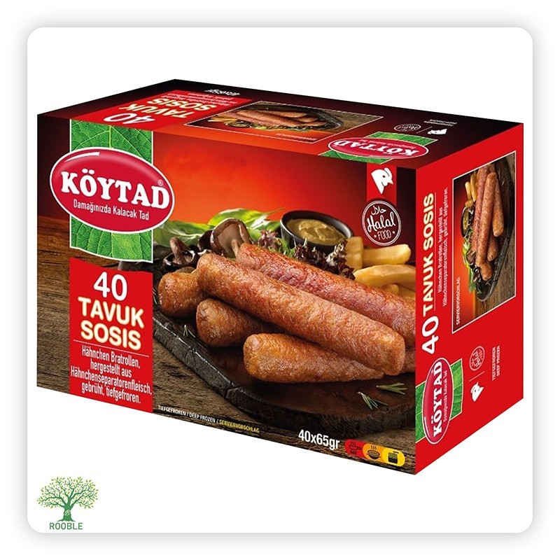 KÖYTAD, Frozen Chicken Sausages, 40 Pieces, 4x(40x65g)