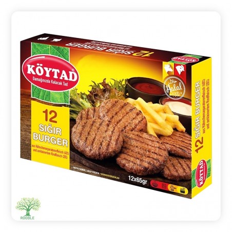 KÖYTAD, frozen beef hamburger, 8×(12×65g)