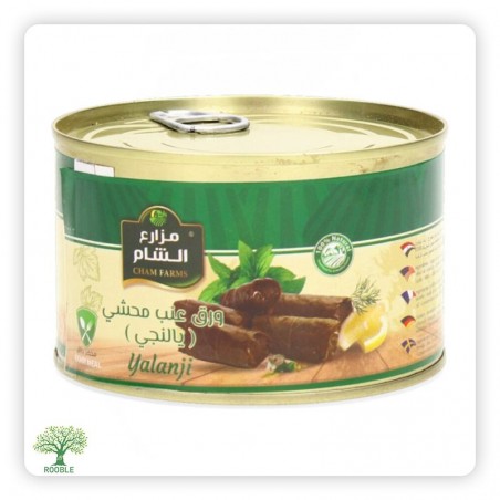 CHAM FARMS, Stuffed Grape Leaves (Yalangi), Metal Can 24×400g