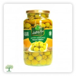 CHAM FARMS, Salkini green olives, glass jar 4x3,000g