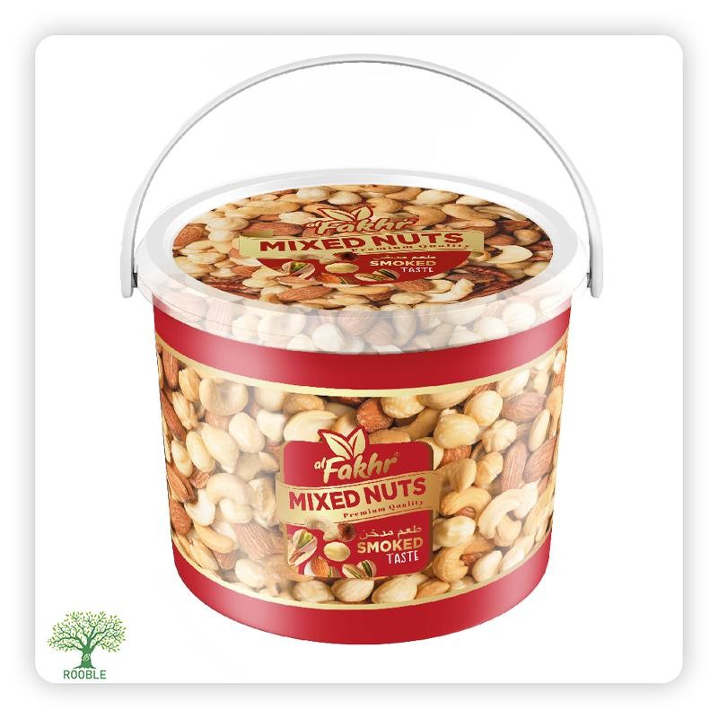 ALFAKHER, gemischte geräucherte Nüsse, Eimer 1×900g