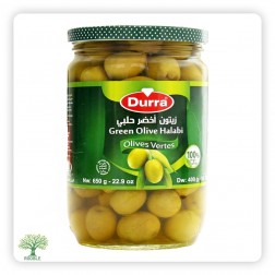 DURRA, green Halabi olives, 12x650g