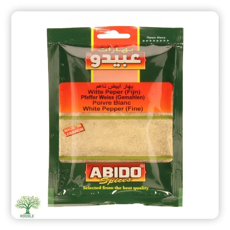 ABIDO, gemahlener weißer Pfeffer, 10×50g