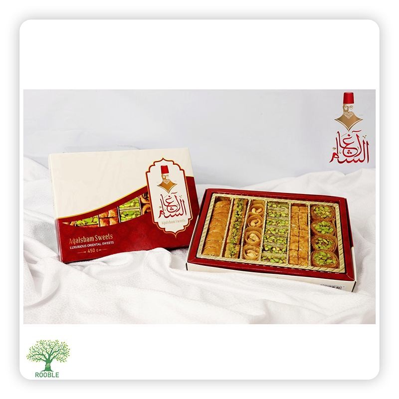 AGAALSHAM, mixed Nawashef (sesame mamoul cookies ghraybeh), 12x450g