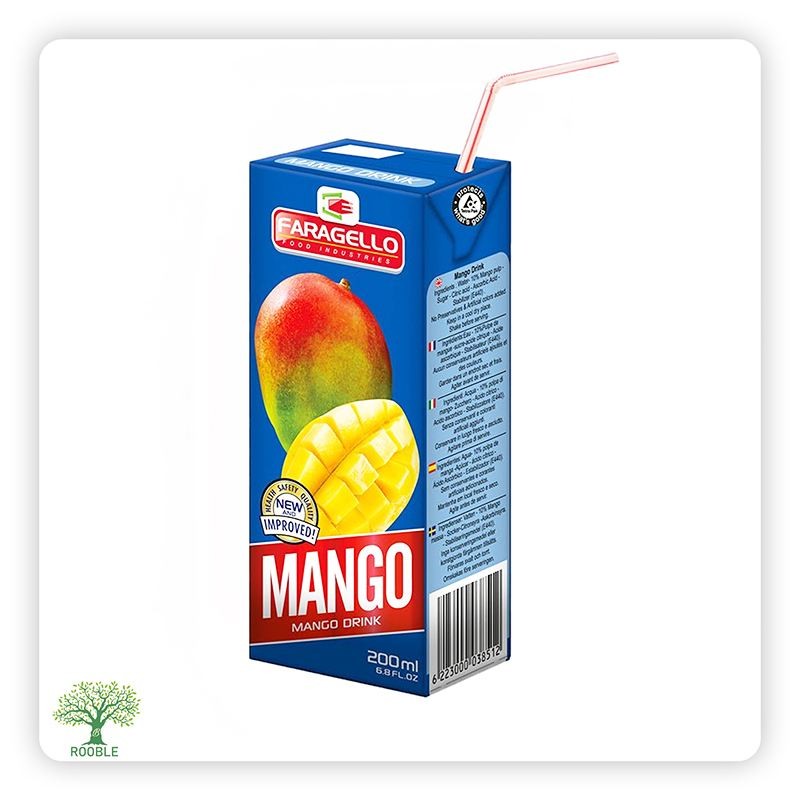 FARAGELLO, juice with mango flavor, carton box of 200ml