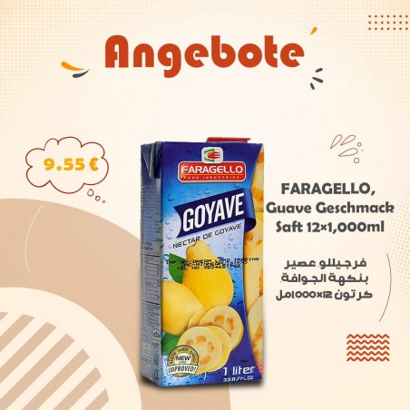 FARAGELLO, juice with guava flavor, carton box of  12×1,000m