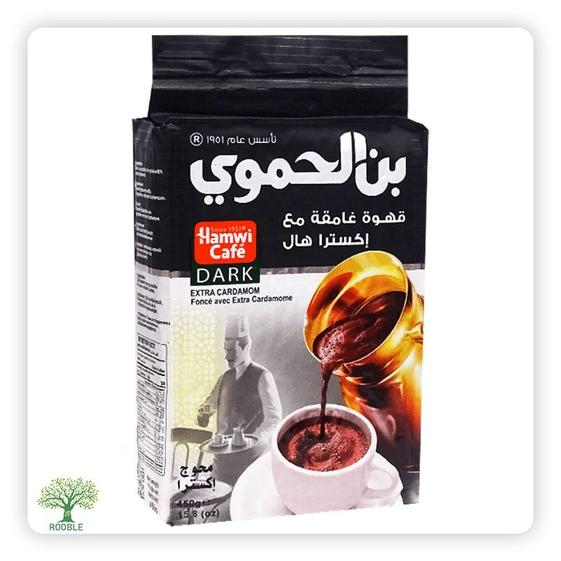 HAMWI, darker coffee with extra cardamom, black, 6×450g