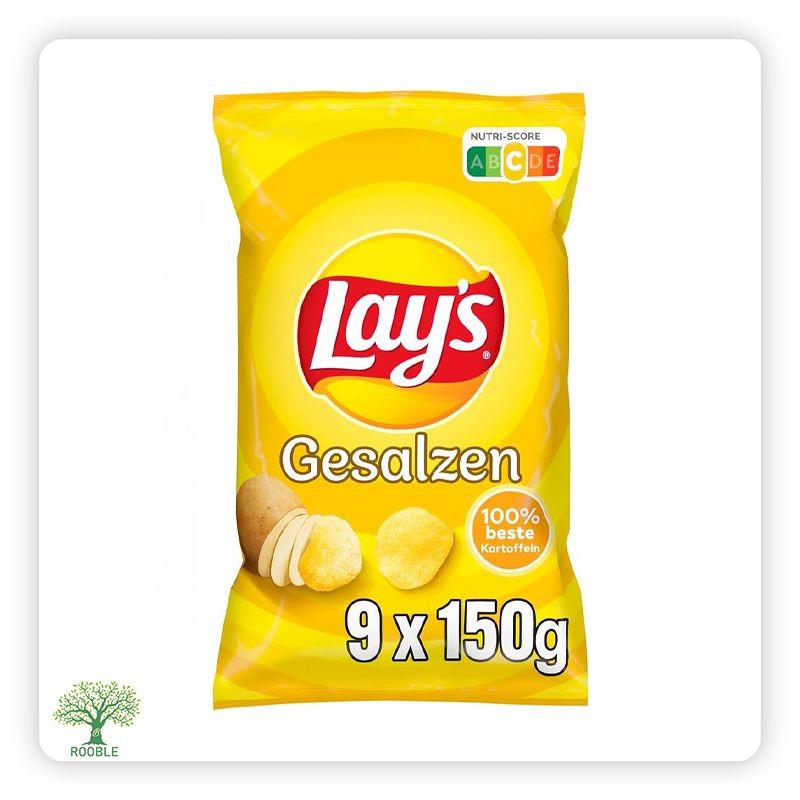 LAYS, salted potato chips, 9×150g