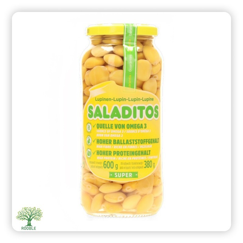 SALADITOS, cooked lupins, glass jar 12×600g