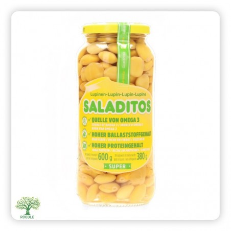 SALADITOS, cooked lupins, glass jar 12×600g