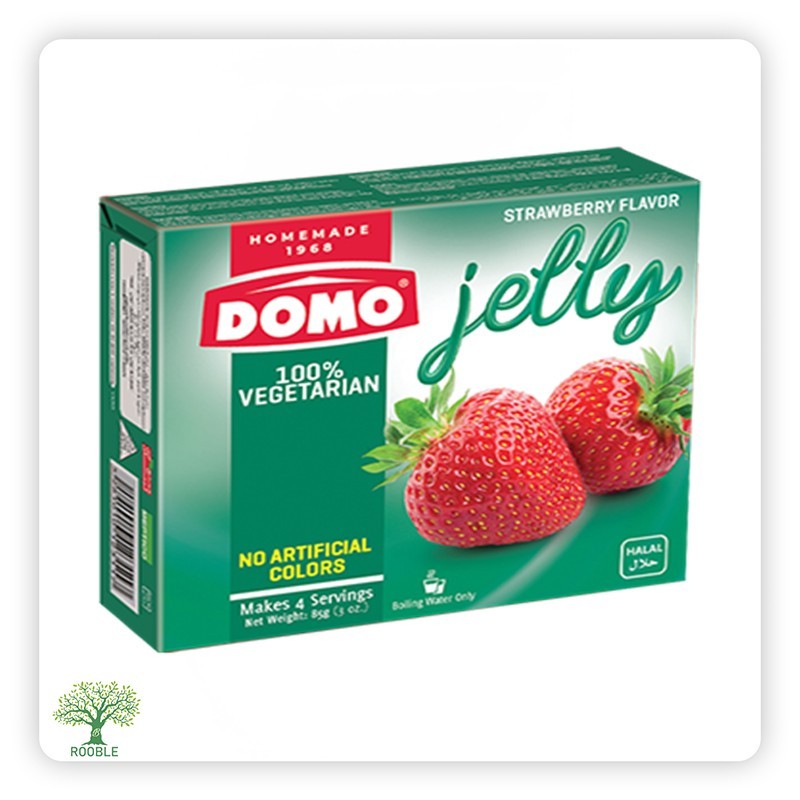 DOMO, strawberry jelly pudding, vegetarian, 72×85g