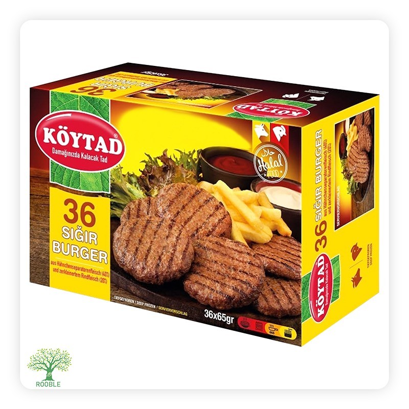 KÖYTAD, frozen chicken hamburgers, pack of 36, 4×(36×65g)