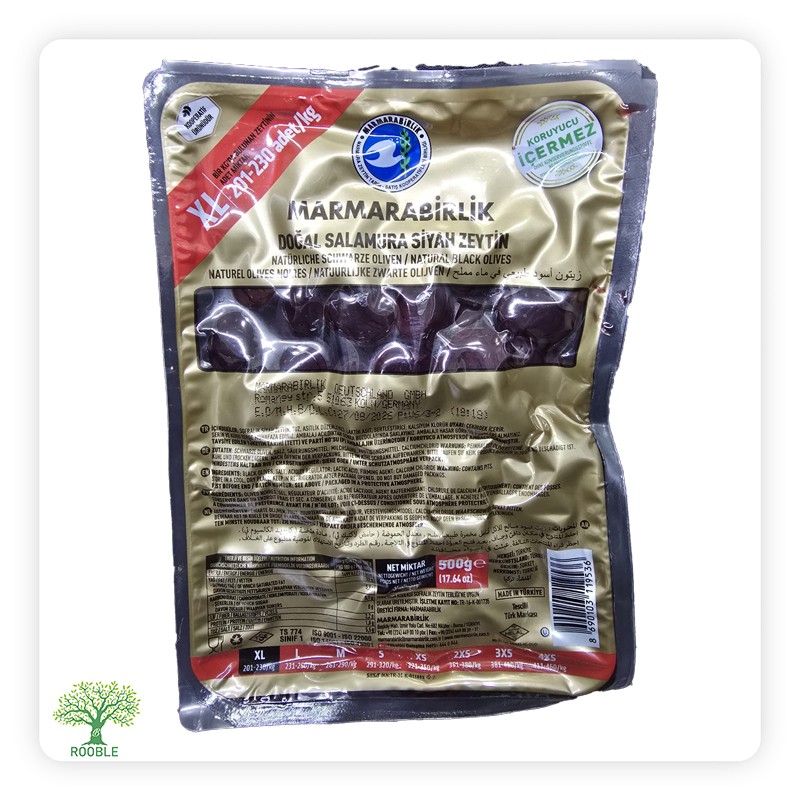 Marmarabirlik, vacuum black olives, golden 24 x 500g