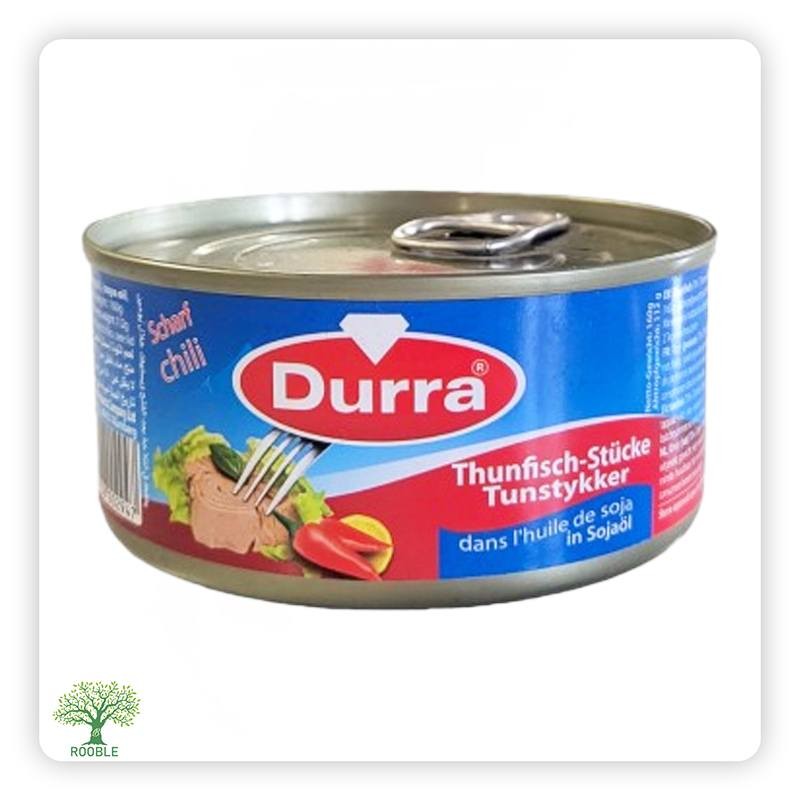 DURRA, scharfer Thunfisch mit Öl, 48×160g