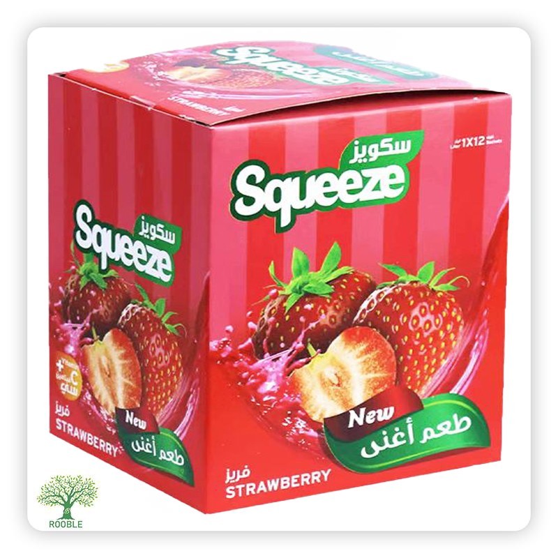 SQUEEZE, Strawberry Flavored Powdered Juice, 6×(12×35g)