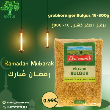 EKONOMIK, grobkörniger Bulgur, 16×800g