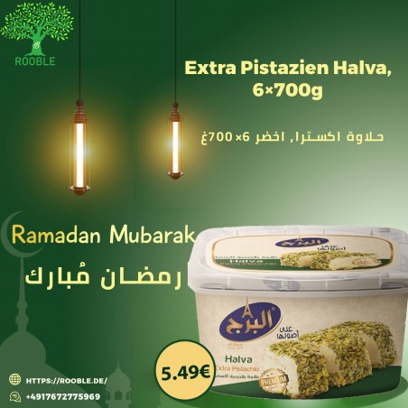 ALBURJ, Extra Pistazien Halva, Grün 6×700g