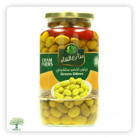 CHAM FARMS, Salkini green olives, plastic jars 4×2,900g