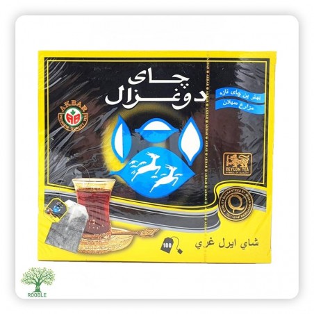 دوغزال, شاي اسود معطر بالبرغموت, اسود 24×100ظرف