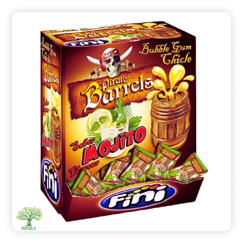 FINI, Helal Chewing gum, Pirate Barrels Mojito Flavor6×200pcs