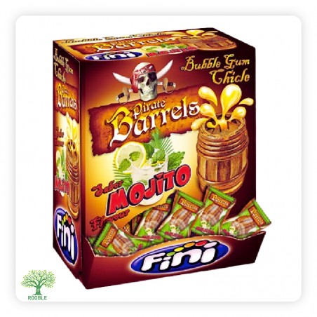 FINI, Helal Chewing gum, Pirate Barrels Mojito Flavor6×200pcs