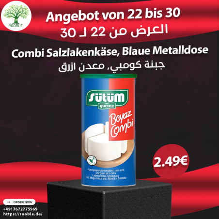 SÜTÜM, Combi Salzlakenkäse, Blaue Metalldose 6×800g
