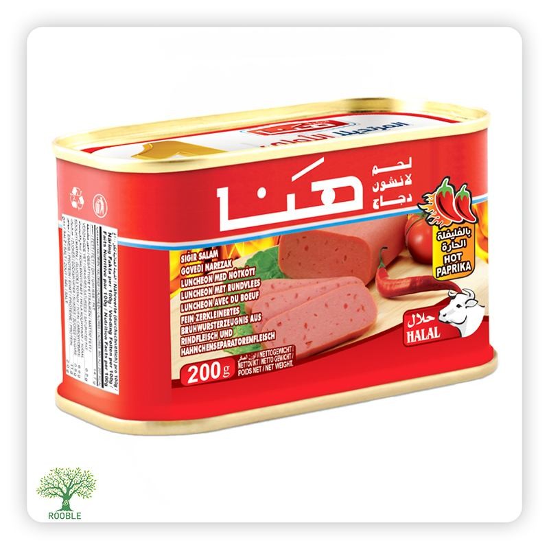 هنا, مرتديلا بقر حارة, مستطيلة 24×200غ