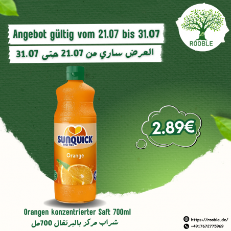SUN QUICK, Orange Syrup, 6x840ml