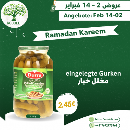 DURRA, eingelegte Gurken, 6x1250g