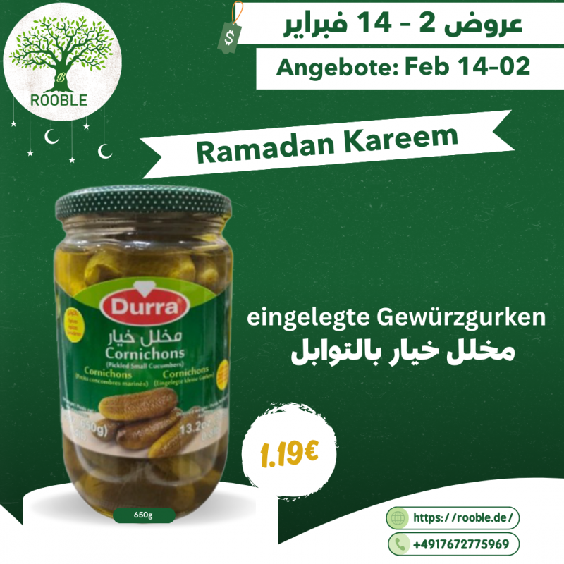 DURRA eingelegte Gewürzgurken, 12×650g
