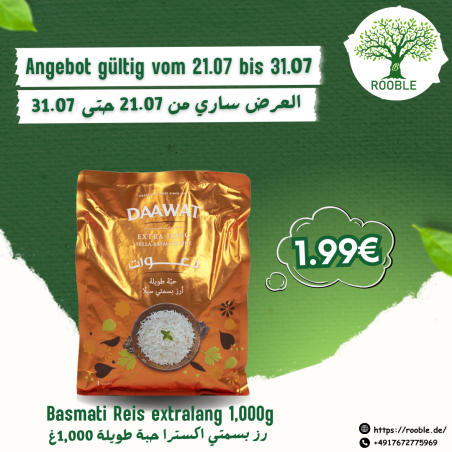 Daawat, Extra Long Grain Basmati Rice, 10 x 1,000g