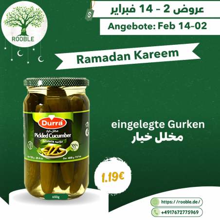 DURRA pickled cucumbers 12×650g