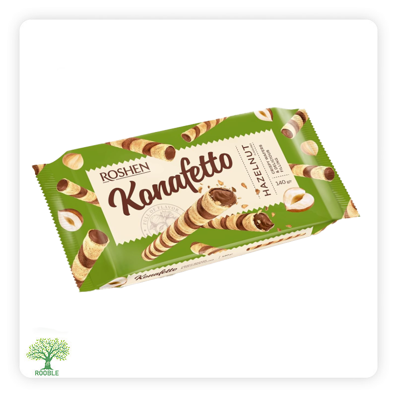 ROSHEN, Kanafetto, Waffle Sticks Stuffed Hazelnut, 15×140g
