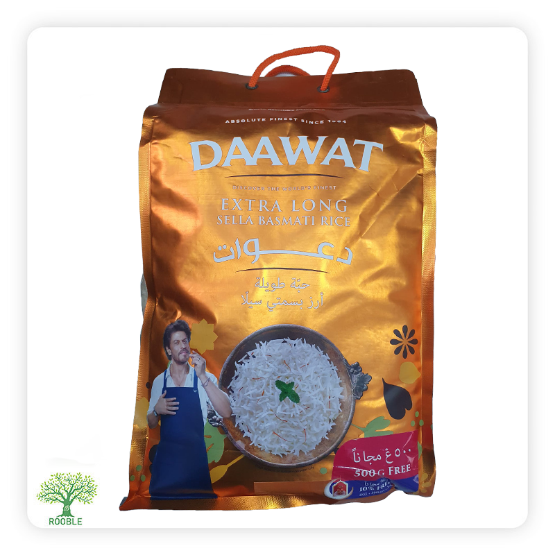 Daawat, Basmati Rice Extra Long, 4 x (5,000g + 500g)