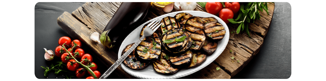 Canned grilled eggplant